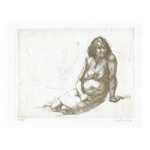 1965 Sigmund Abeles Young Sculptress Etching
