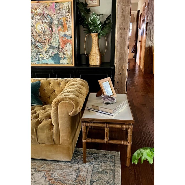 Ficks Reed 1950’s Rattan Far Horizons End Table For Sale - Image 11 of 12