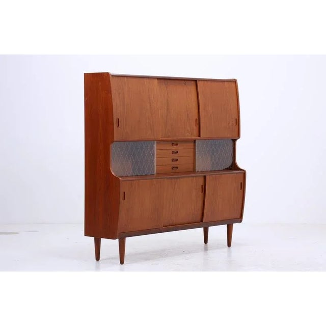 Mid-Century Teak Highboard by Poul M. Jessen for Viby, Denmark, 1960s For Sale - Image 16 of 17