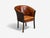 Georgian Style, Distressed Brown Leather, Stained Wood, Tub Chair, Usa, 1960s For Sale - Image 4 of 9
