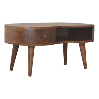 Chestnut Wave Coffee Table With Storage For Sale