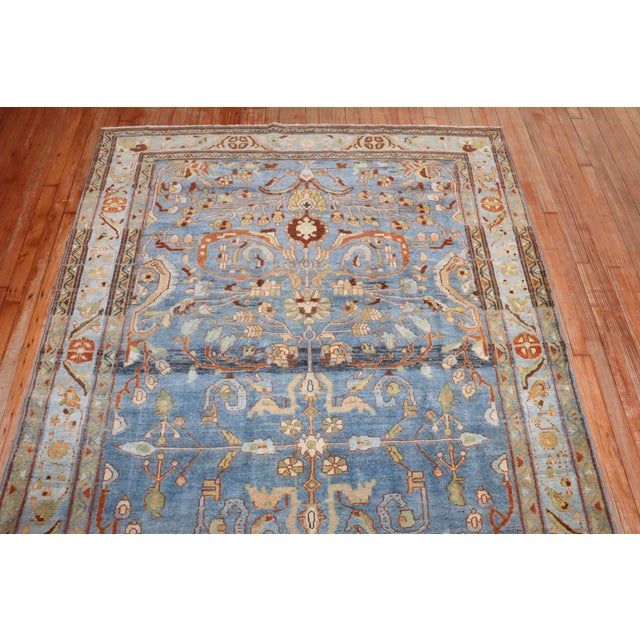 Early 20th Century Antique Zabihi Collection Blue Persian Malayer Rug - 5'8" x 8'9" For Sale - Image 5 of 9