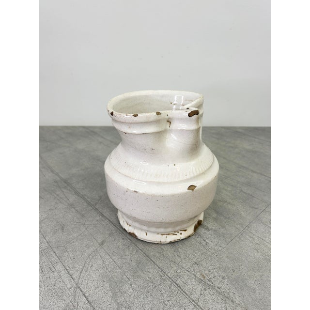 Antique White Pinched Spout Jug For Sale - Image 6 of 12