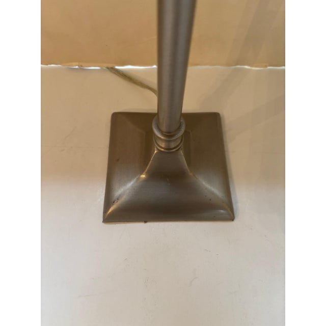 Vintage Nickle Plated Adjustable Table Lamp with Hardwired Integral Helmet Shade For Sale - Image 15 of 17
