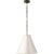 Goodman Small Hanging Light in Bronze and Hand-Rubbed Antique Brass with Antique White Shade Designer: Thomas O'Brien Min....