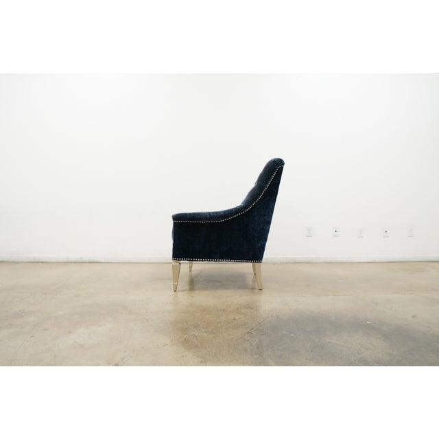 Textile Traditional Tufted Velvet Accent Chair For Sale - Image 7 of 12