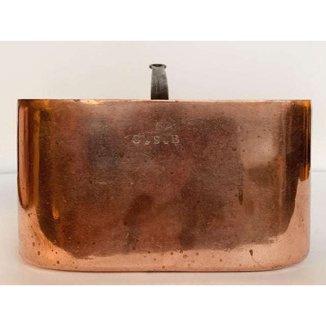 French Vintage Rectangular French Copper Pot # 1 For Sale - Image 3 of 11