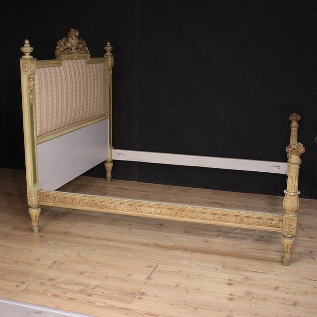 Italian Louis XVI Style Lacquered Double Bed, 1950 For Sale - Image 9 of 13