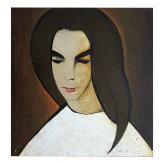 Laimdots Murnieks, Portrait, Oil on Cardboard For Sale