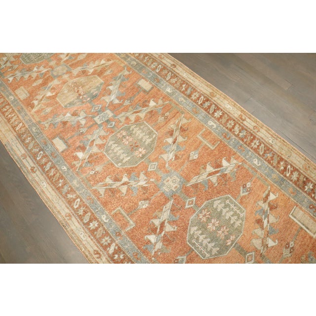 Early 20th Century Early 20th Century Zabihi Collection Apricot Persian Runner - 3'8" x 12'5" For Sale - Image 5 of 12