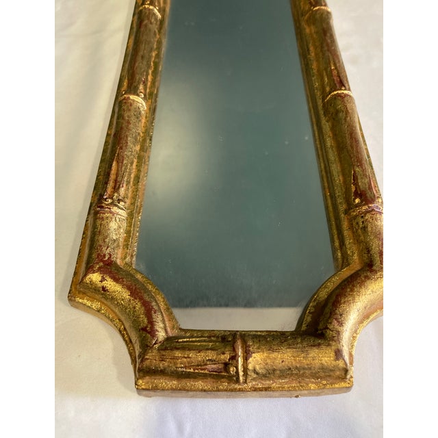 Florentia Vintage Italian Giltwood Bamboo Wall Mirror Florentia For Sale - Image 4 of 13