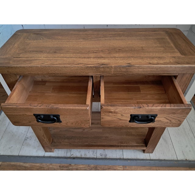 Vintage Country Oak Side Table, 1980 For Sale - Image 12 of 16