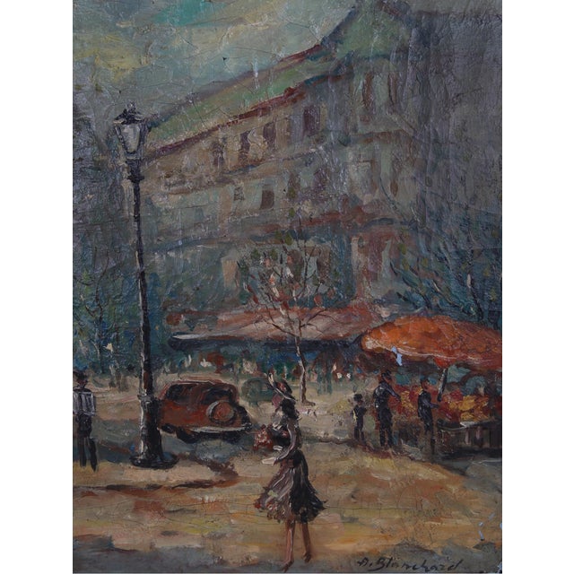 Impressionist Mid 20th Century Antoine Blanchard Paris Street Scene Oil Painting, Signed For Sale - Image 3 of 5