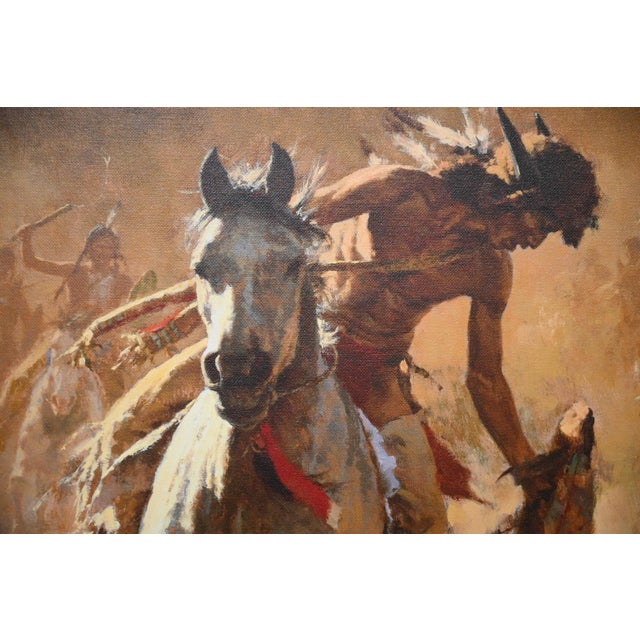Howard Terpning “Mystic Power of the War Shield” Signed Limited Edition MasterWork Giclée Canvas, 12/55 For Sale - Image 4 of 10