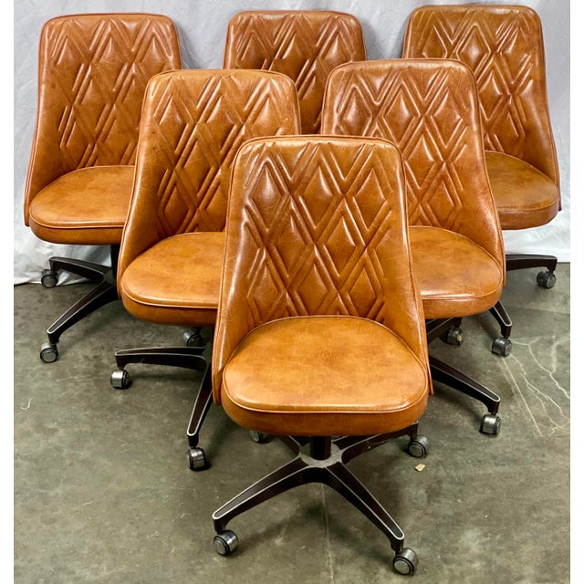 Vintage Chromcraft Mid Century Modern Quilted Leather ...