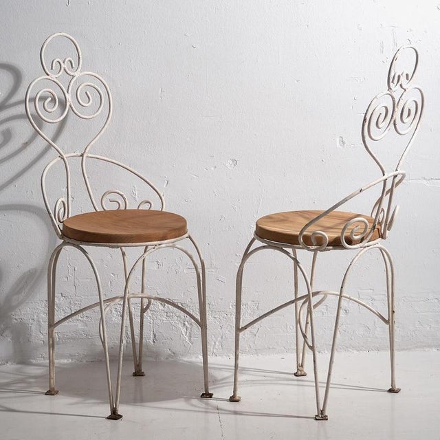 Antique White Garden Chairs, 1920s, Set of 4 For Sale - Image 6 of 18