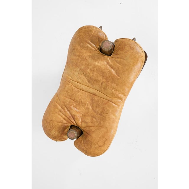 1960s Vintage Pommel Horse Ottoman in Leather and Wood, 1960s For Sale - Image 5 of 13
