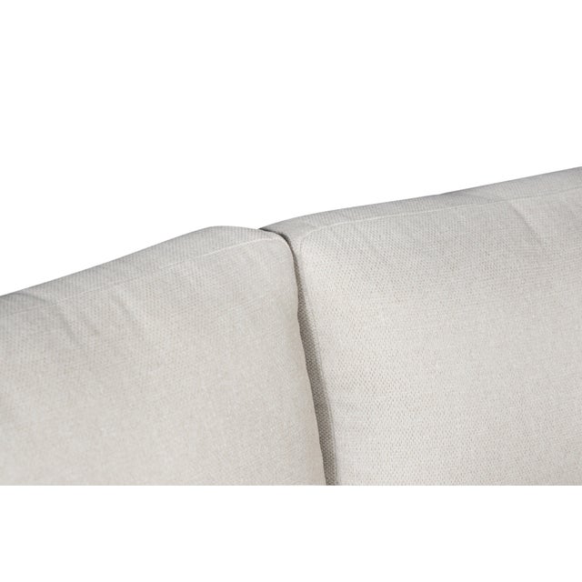 Paradiso Outdoor Solid Teak Wood Love Seat - Gray Fabric For Sale In Chicago - Image 6 of 11