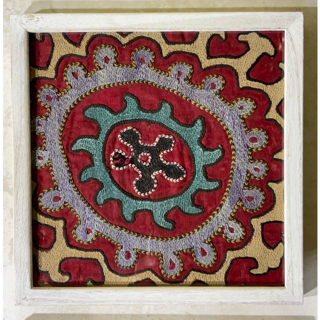 1920s Set of Four Antique Suzani Wall Hanging For Sale - Image 5 of 12