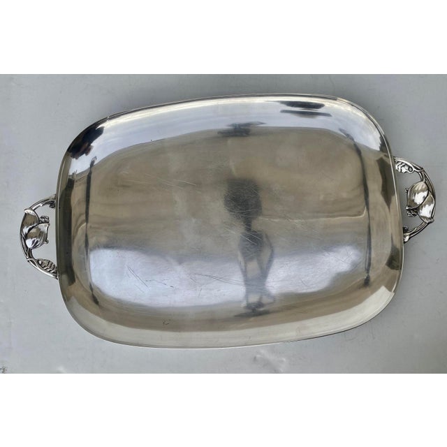 Silver Danish Modern SilverPlate Serving Tray For Sale - Image 8 of 8