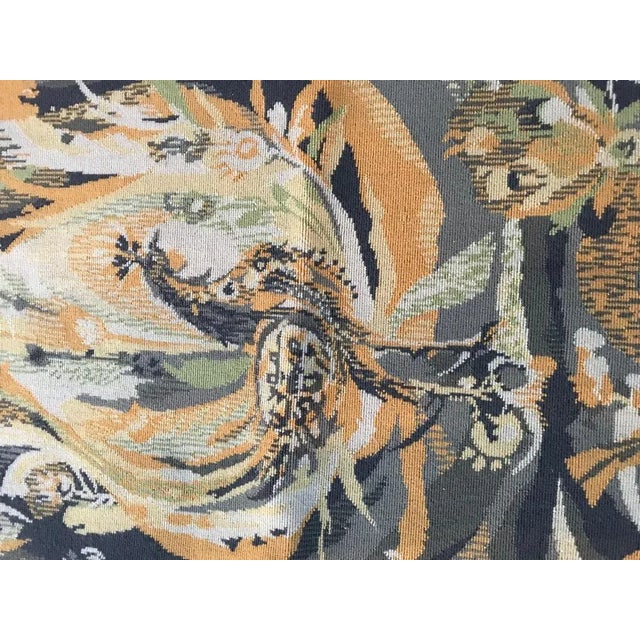 Beautiful tapestry from 20th century with a modern design with signature of artist Hervé Lelong, machine made with wool...