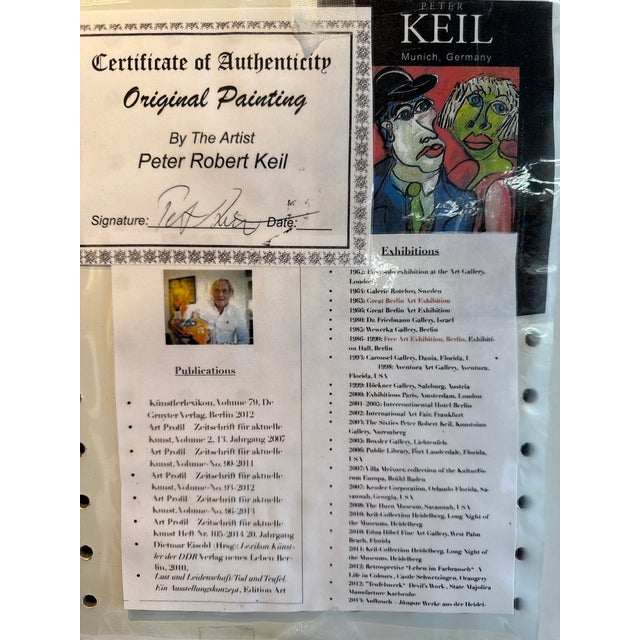 Paint 1970s Peter Keil Abstract Picasso Cubist Painting For Sale - Image 7 of 7