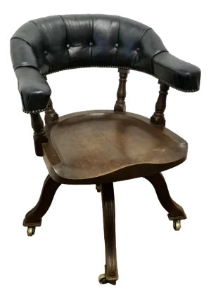 Antique Swivelling Oak Desk Chair, 1890s