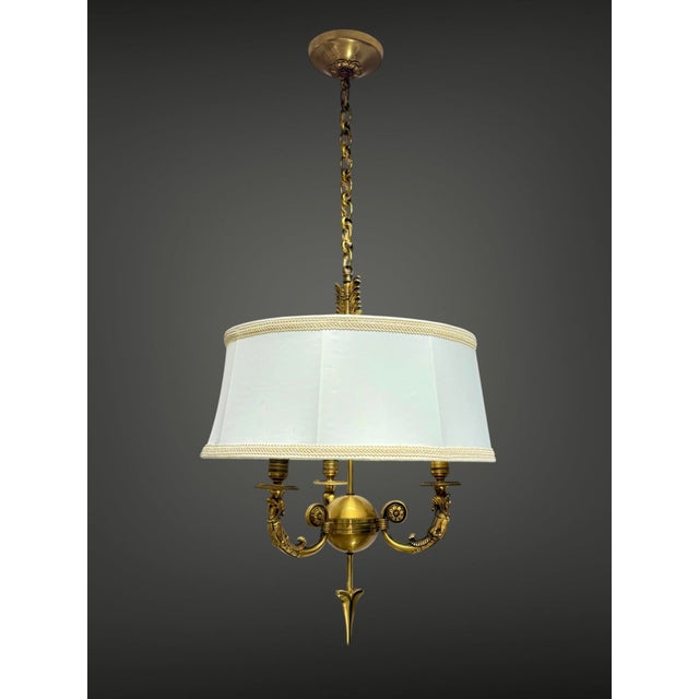 French Empire Style Bouillotte Pendant, France, 1950s For Sale - Image 13 of 13