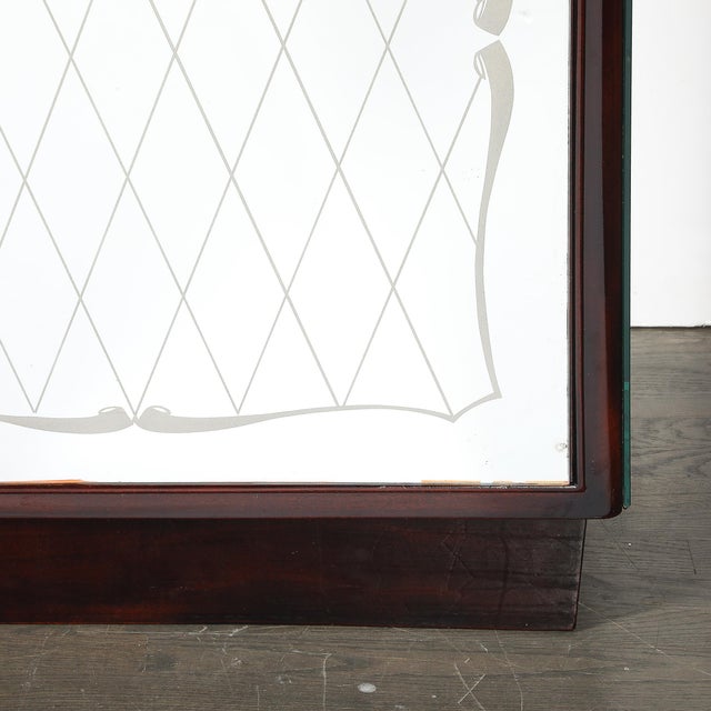 Art Deco Art Deco Directoire Style Walnut, Mirrored & Reverse Etched Detail Bar Cabinet For Sale - Image 3 of 18
