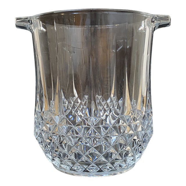 Large Regency Modern Crystal Ice Bucket, France, 1960 For Sale