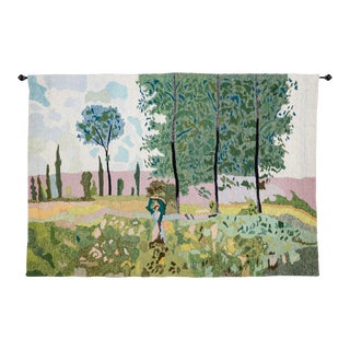 Large English Impressionist Woven Wool Goeblin Tapestry For Sale