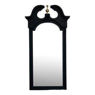 Tall, Narrow Chippendale "Broken Arch" Style Ebonized Mahogany Mirror For Sale