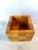 20th C. Mid-Century Modern Handcrafted Checkerboard Inlay Mixed Wood Cube Pen Holder or Planter For Sale - Image 4 of 8