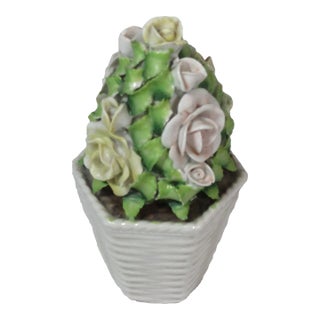1950s German Porcelain Rose Topiary For Sale