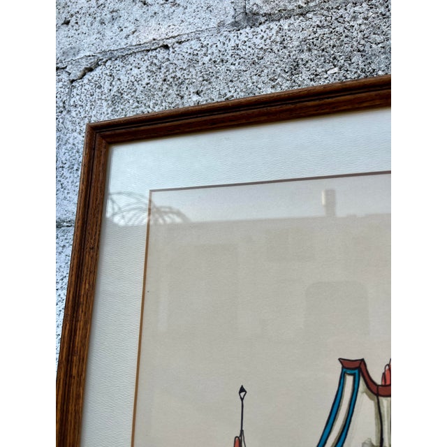 "City Street" Lithography, Framed, Pencil Signed by the Artist. Circa 1970s For Sale - Image 11 of 18