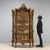 Scalloped display cabinet in Barocchetto style dating back to the late 19th century, crafted from carved, lacquered, and...