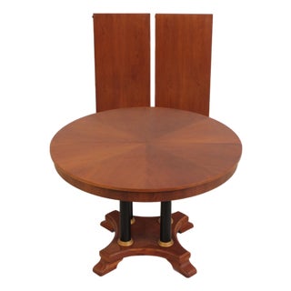 Ethan Allen Round Cherry Neoclassical Dining Room Table For Sale