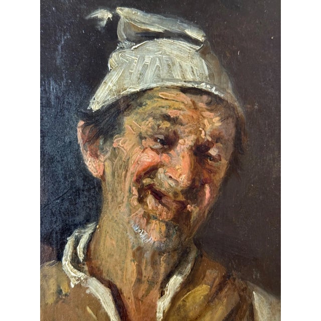 Realism Antique 19th Century Original John Edmund Califano Oil Painting Man Portrait For Sale - Image 3 of 12