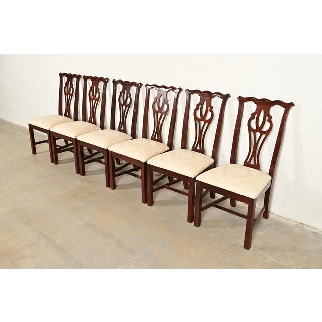 Thomasville Georgian Carved Mahogany Dining Chairs, Set of Six For Sale - Image 12 of 12