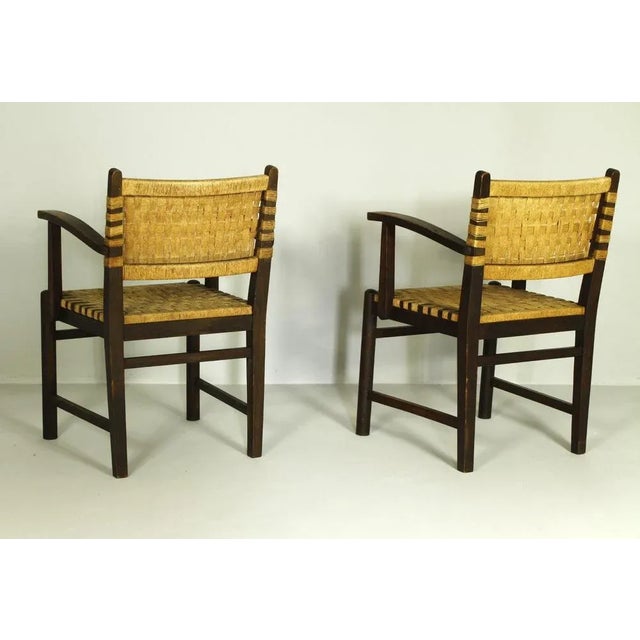 Pair of rope chairs from Thonet, made in the 1930s. These chairs are in very good original condition. This piece has an...