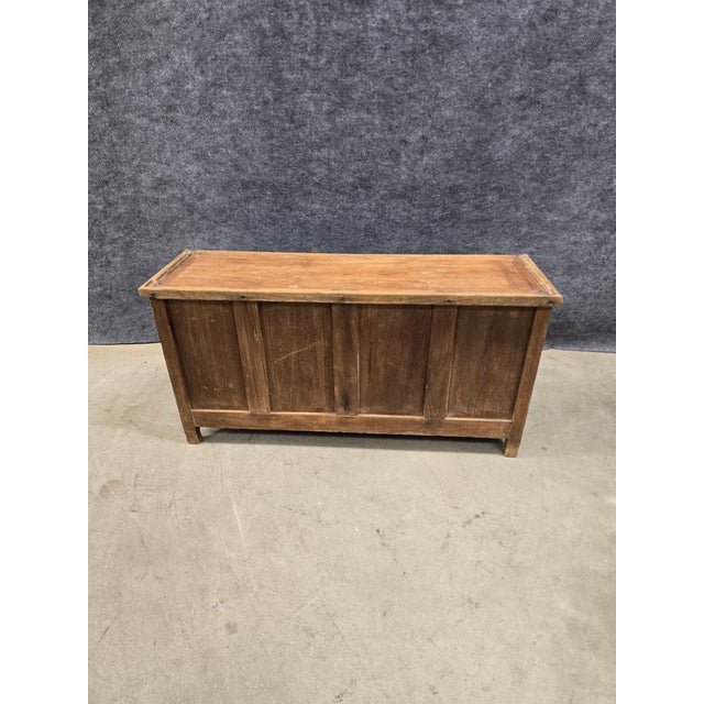 Wood Solid Reclaimed Wood Glass Display Hutch, Rustic Farmhouse Bookcase For Sale - Image 7 of 13