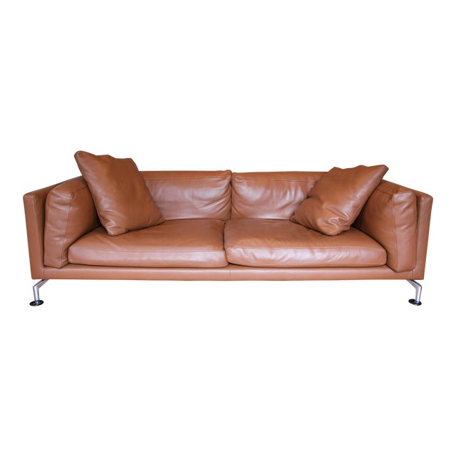 Soressi for Design Within Reach Leather Como Sofa Chairish