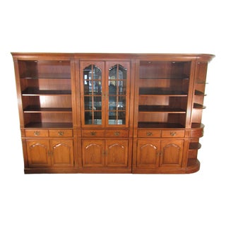 Thomasville Fisher Park Pecan Four Piece Bookcase Unit For Sale