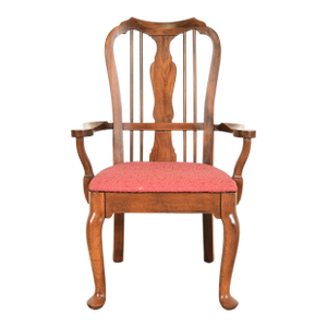 Baker Furniture Style Queen Anne Solid Walnut Armchair, Circa 1960s