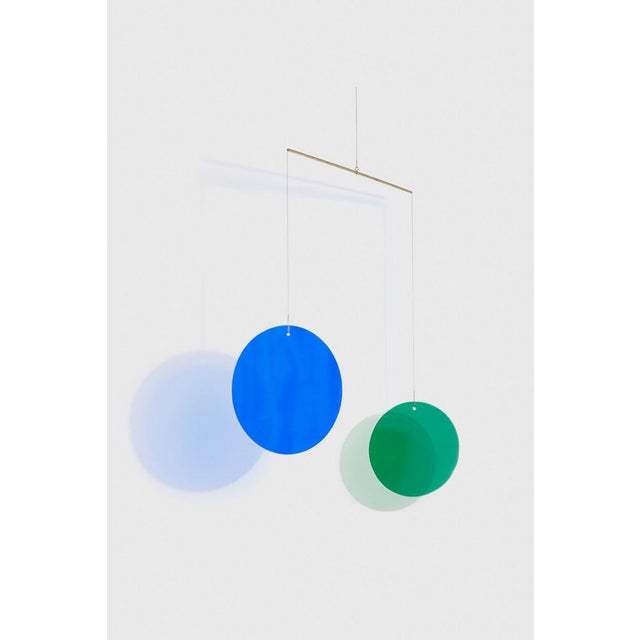 Metal Mobile with Round Dichroic Glasses by Camilla Richter For Sale - Image 7 of 12