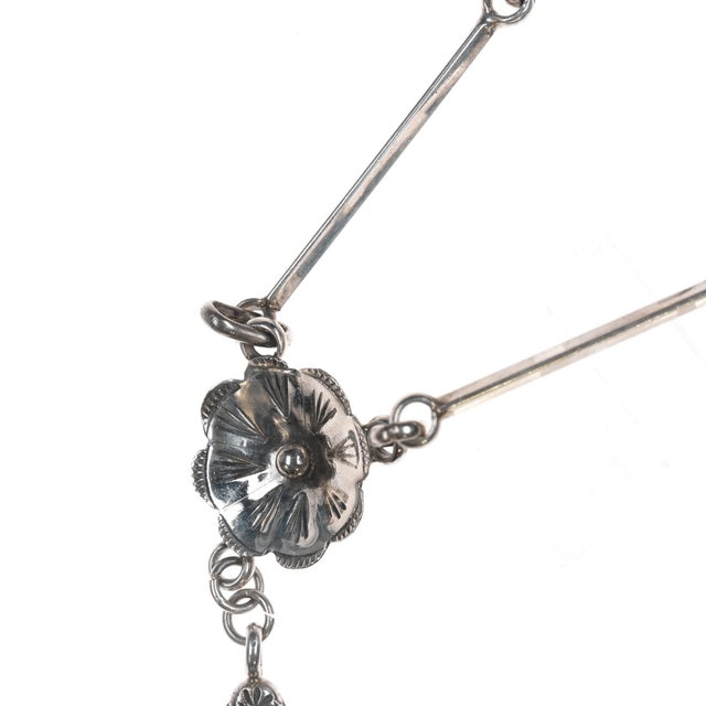 Nora Nelson Navajo Sterling and turquoise pendant necklace For Sale - Image 4 of 9