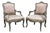 Vintage Italian Baroque Rococo Style Silver Leaf Gilt Lounge Arm Chairs - A Pair For Sale