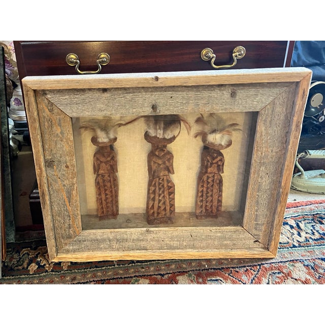 Bring texture and historic charm to your space with this captivating trio of hand-carved Tarahumara pine bark spirit...