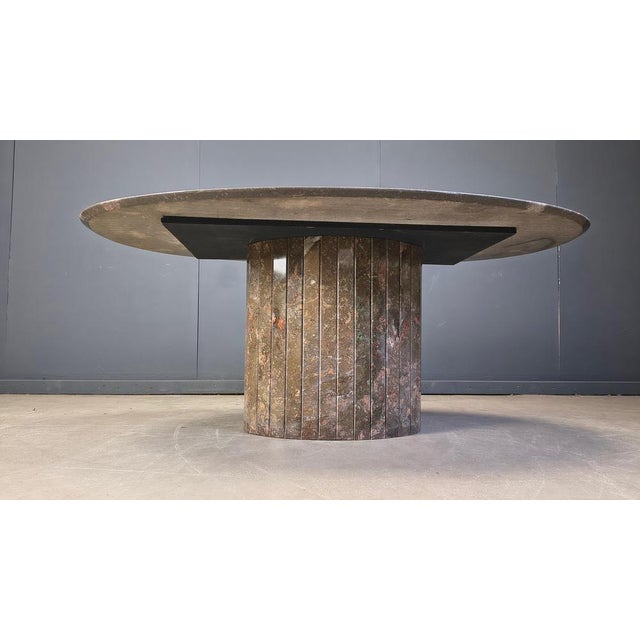 Stone Vintage Oval Marble Dining Table, 1970s For Sale - Image 7 of 11