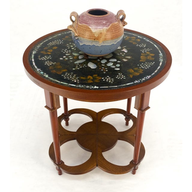 Very Fine Mother of Pearl Decorated 24" Round Side Lamp Table Stand For Sale - Image 15 of 18